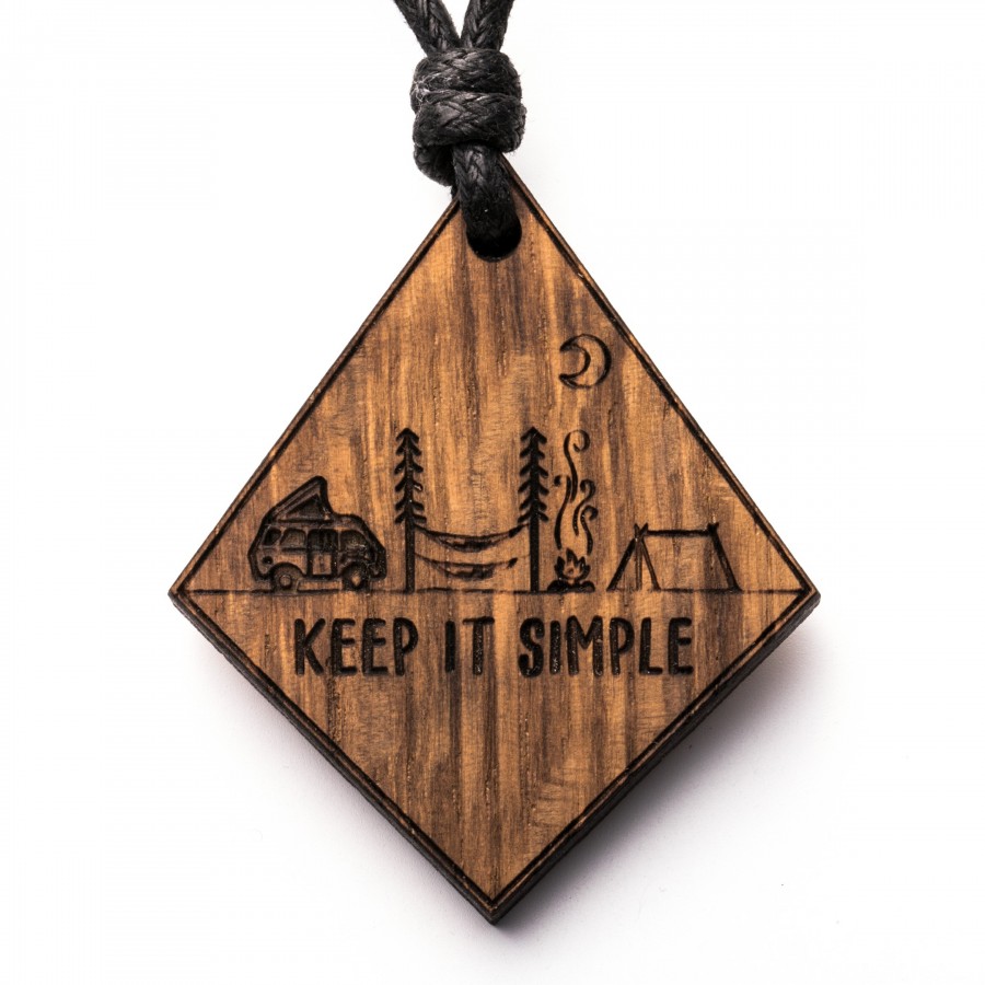 Keep it simple - Camper Kette Holzschmuck aus Naturholz / Anhänger