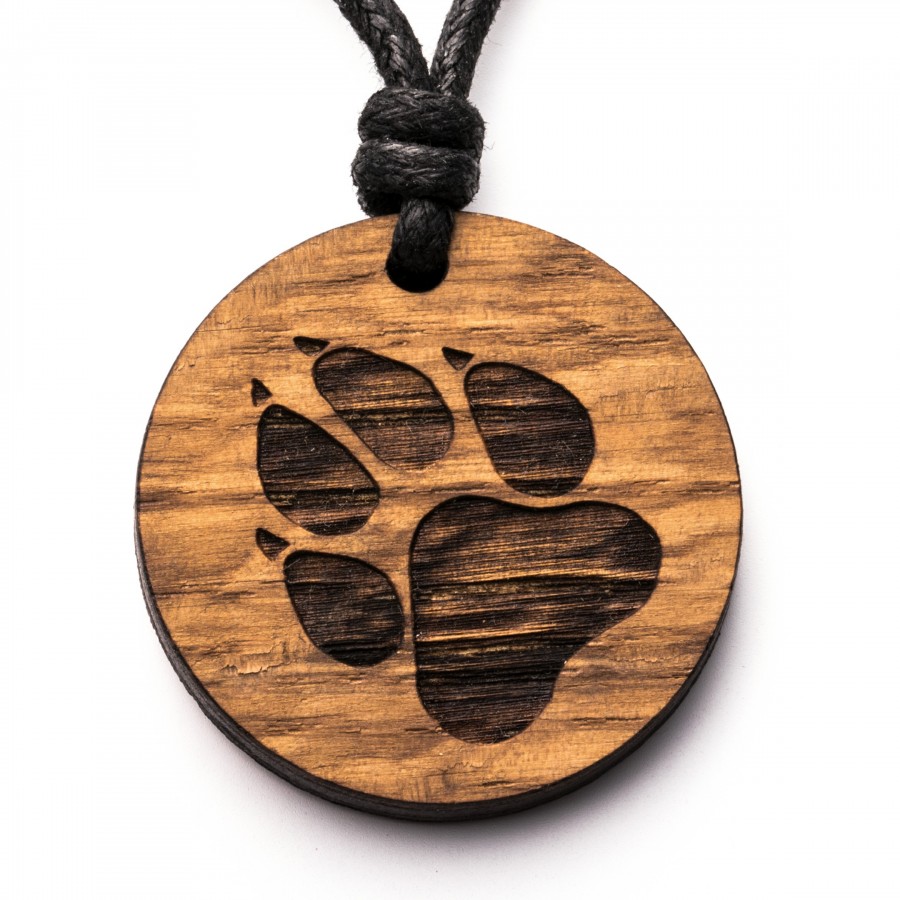 Pfote Kette Holzschmuck aus Naturholz / Anhänger