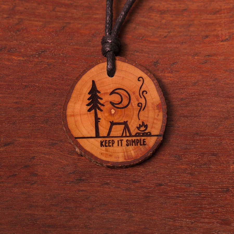 Keep it Simple Natur Kette Holzschmuck aus Naturholz / Anhänger