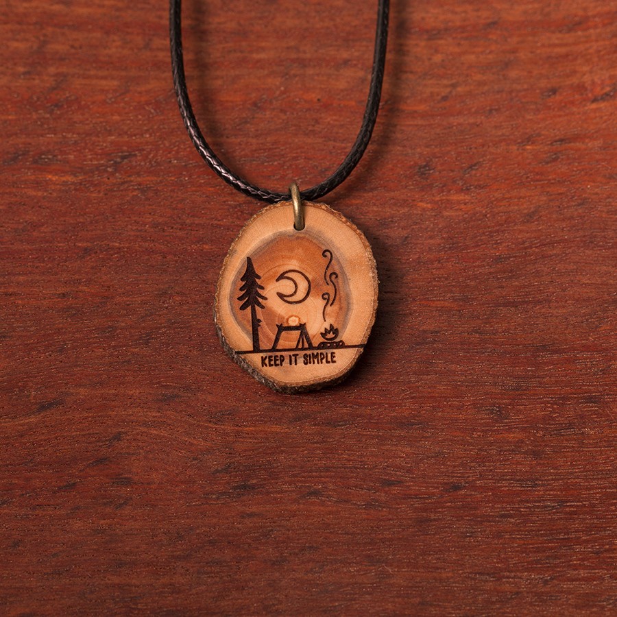 Keep it Simple Natur Kette Holzschmuck aus Naturholz / Anhänger