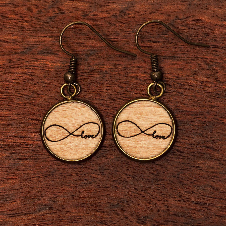 Endless Love Ohrringe Holzschmuck aus Naturholz / Anhänger