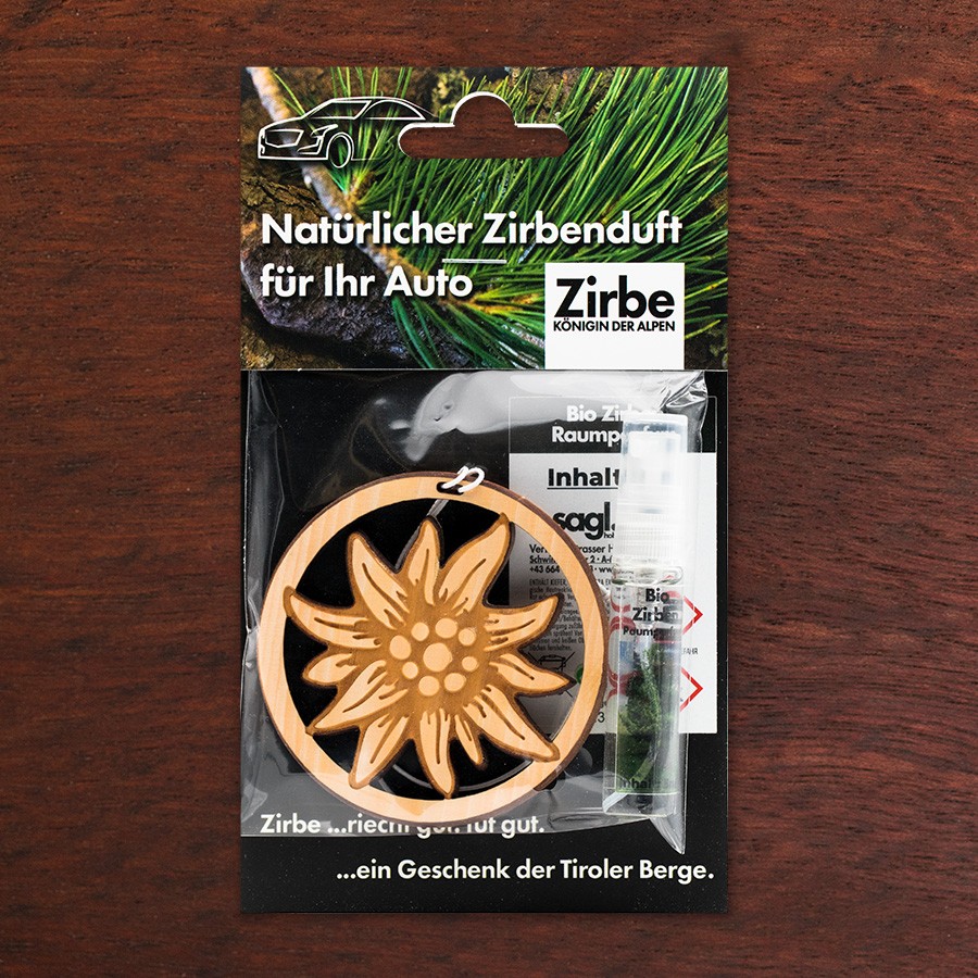 Edelweiß  - natürlicher Zirben Autoduft
