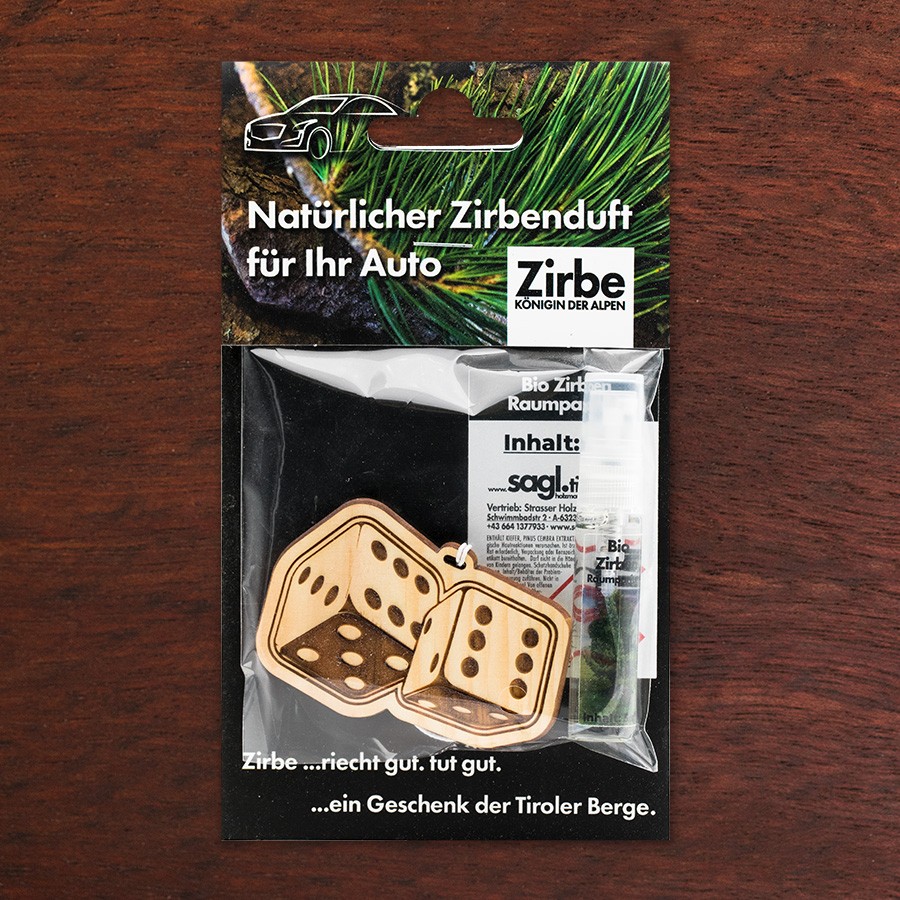 Würfel  - natürlicher Zirben Autoduft