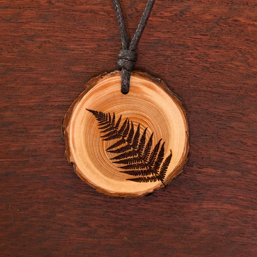 Farn Kette Holzschmuck aus Naturholz / Anhänger