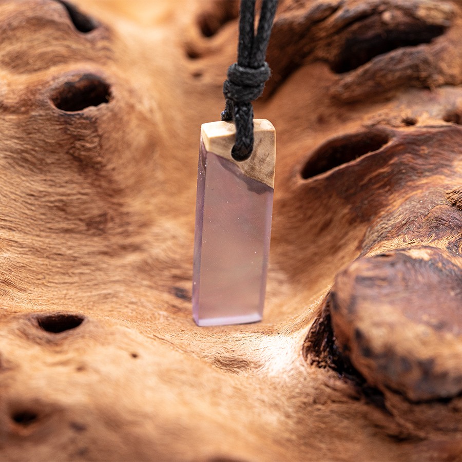 Epoxid Kristall 4041 Holz Kristall aus Holz und Harz / Resin, Schmuck / Halsketten