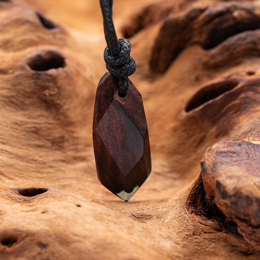 Epoxid Kristall 4272 Holz Kristall aus Holz und Harz / Resin, Schmuck / Halsketten