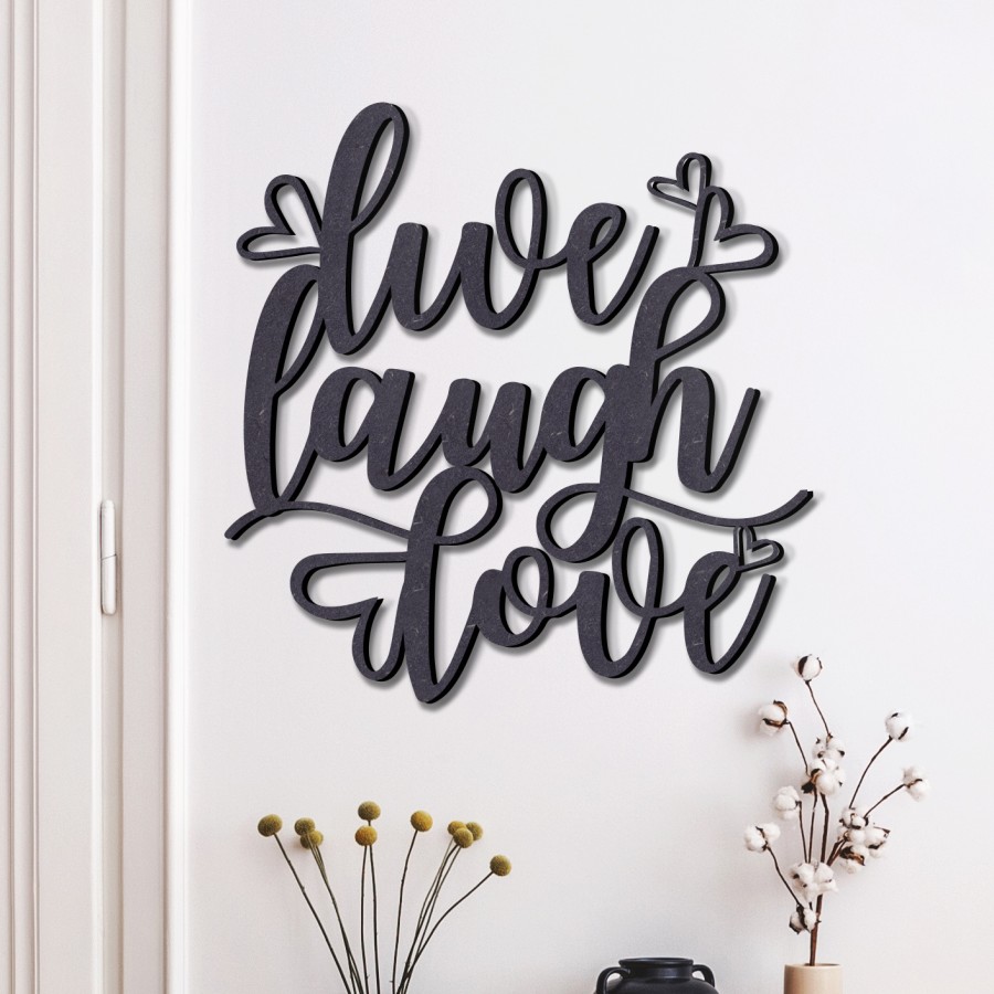 Live Laugh Love  Holzschmuck aus Naturholz / Anhänger