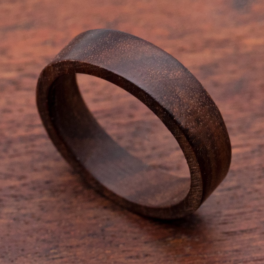 Ring dunkelbraun natur Ring Holzschmuck aus Naturholz / Anhänger