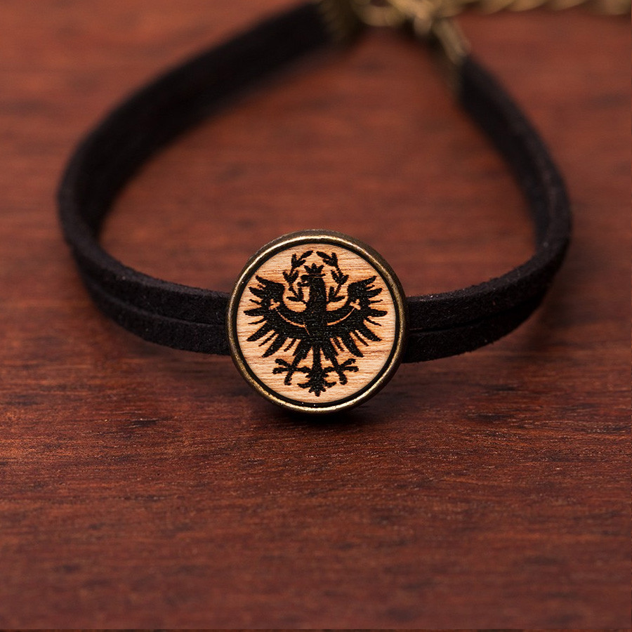 Tiroler Adler Schwarz Armkette Holzschmuck aus Naturholz / Anhänger