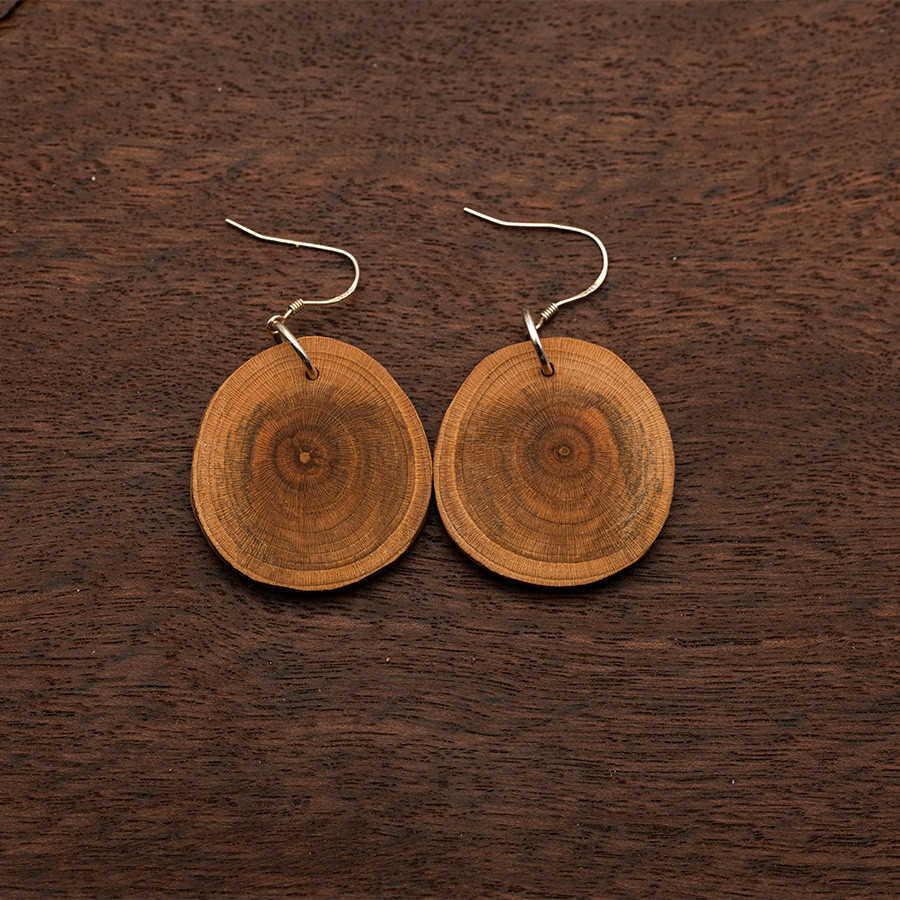 Zwetschge 4915 Ohrringe Holzschmuck aus Naturholz / Anhänger