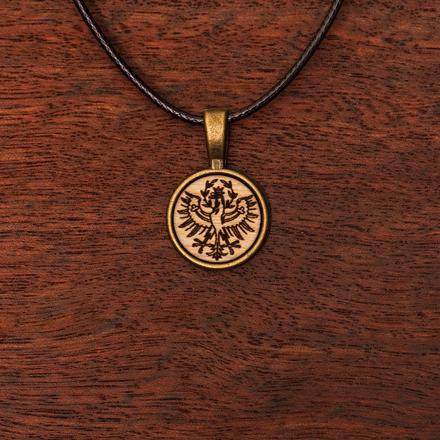 Tiroler Adler Weiß Kette Holzschmuck aus Naturholz / Anhänger