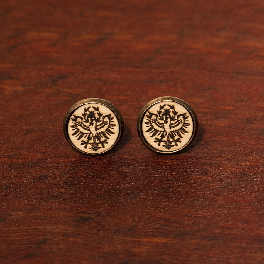 Tiroler Adler Weiß Ohrstecker Holzschmuck aus Naturholz / Anhänger