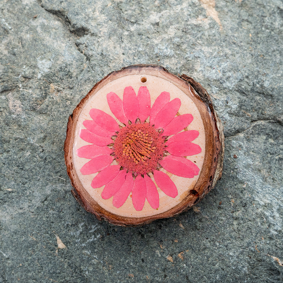 Zirbenblüte 5343 Kette Holzschmuck aus Naturholz / Anhänger